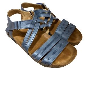Haflinger Blue and Brown Sandals
